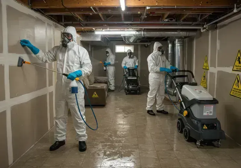 Basement Moisture Removal and Structural Drying process in Farmington, IL